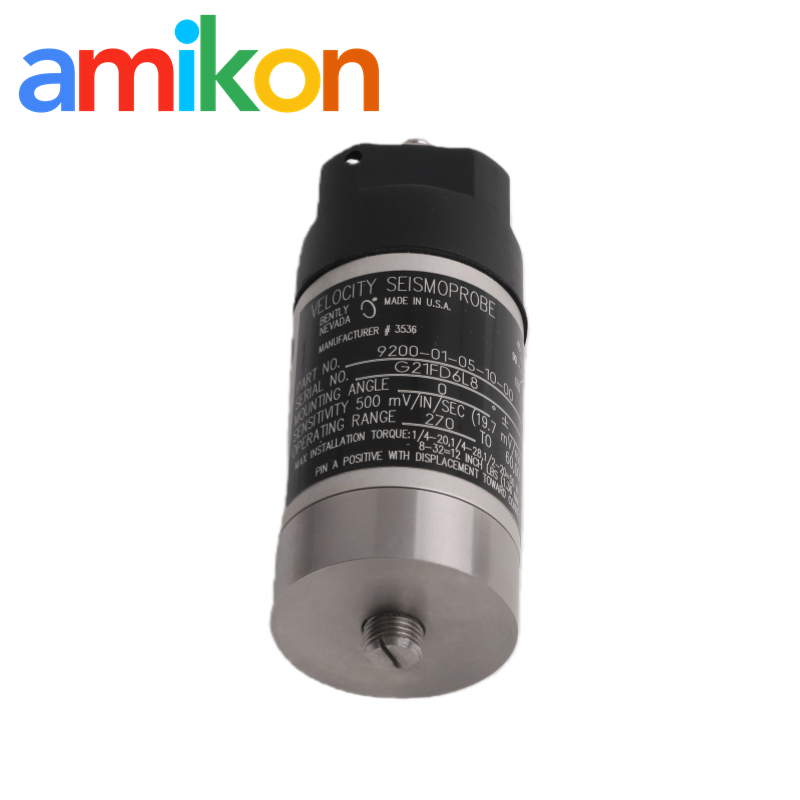 Transduser Kecepatan Seismoprobe Bently Nevada 9200-01-05-10-00 dengan Sudut Pemasangan 0° ±2.5°