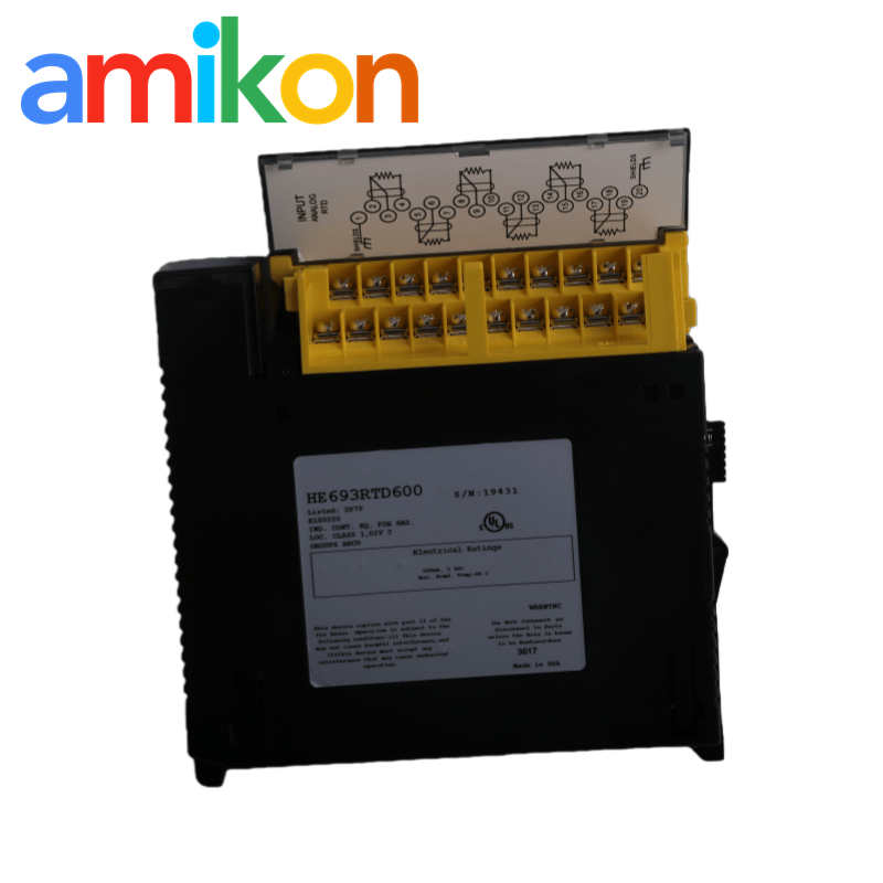 GE HE693RTD600 RTD input module with six channels 0 to 60°C operating temperature