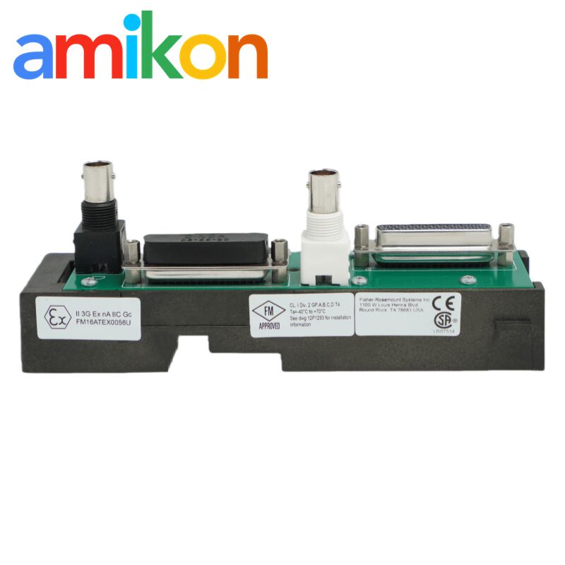 Emerson KJ4001X1-NA1 12P3373X022 I/O Carrier Extender with 12 VDC at 8 A, 10g Shock Resistance