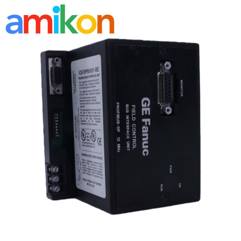 GE IC670PBI001 Profibus Bus Interface Unit with 24 V DC Power Supports 8 I/O Modules