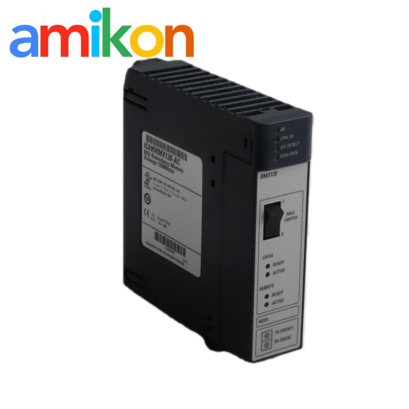 GE IC695RMX128 Redundancy Memory Xchange Module with 128 MB SDRAM on Fiber-Optic Network