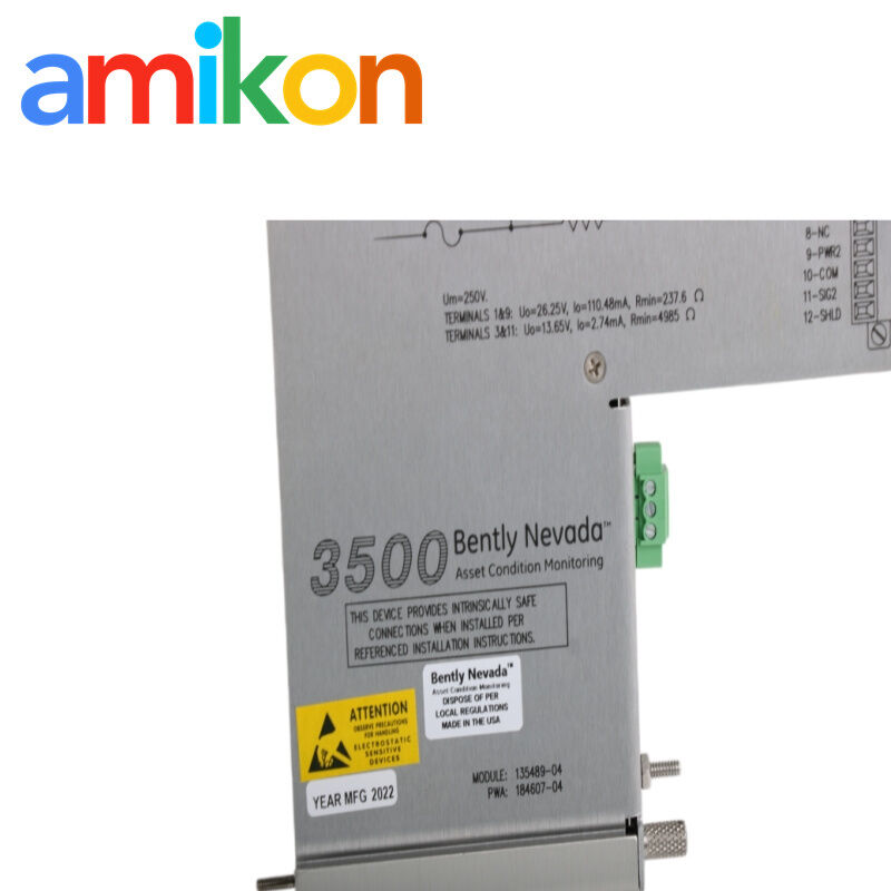 Bently Nevada 135489-04 3500/40M Proximitor I/O Module with 4-Channel Capability and Internal Galvanic Isolators for API 670 Compliance