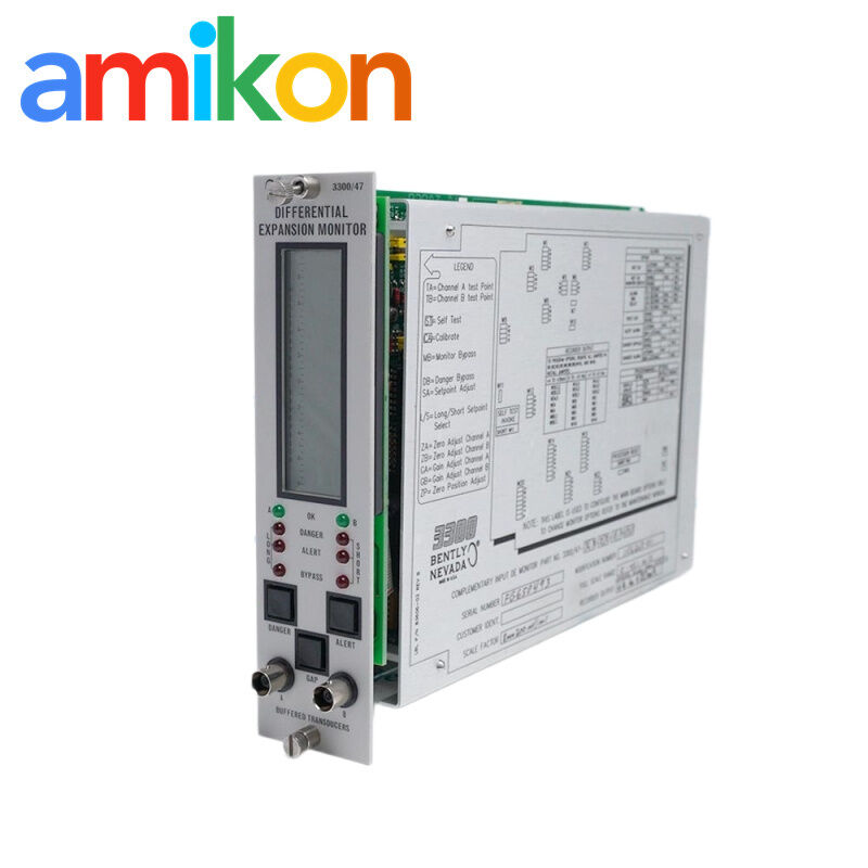 Bently Nevada 3300/47 Differential Expansion Monitor with Complementary Input Programmable Alarm Setpoints and API 670 Compliance