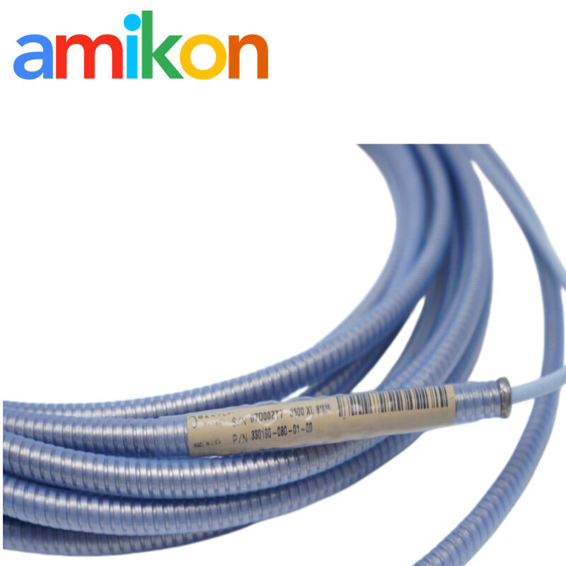 Bently Nevada 330190-080-01-00 3300 XL Extended Temperature Range ETR Cable with Stainless Steel Armor for API 670 Compliance