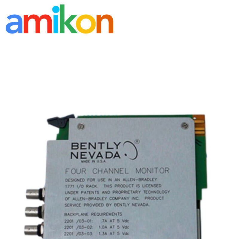 Bently Nevada 2201/03-01 Four-Channel Monitor Module for Continuous Vibration Monitoring with PLC-5 System Integration and Dual-Level Protection