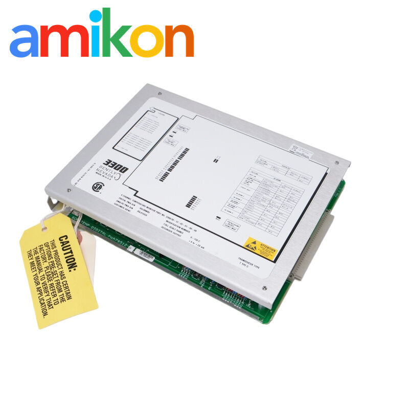 Bently Nevada 3300/30 Six-Channel Thermocouple Temperature Monitor Module with Type J, K, T, E Inputs and Alert and Danger Setpoints