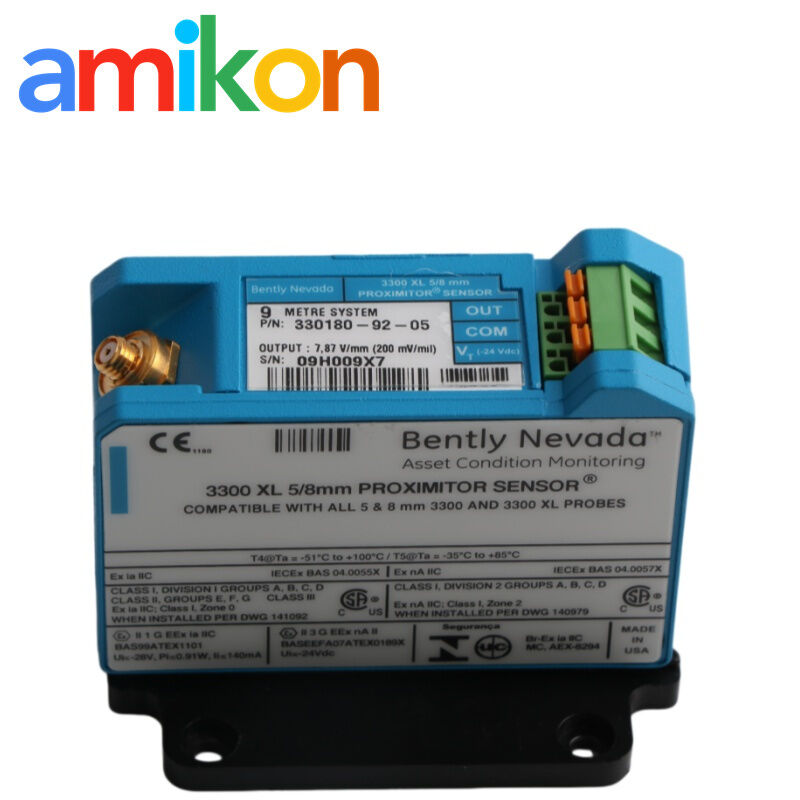 330180-92-05 Bently Nevada 3300 XL Proximitor Sensor with 9.0 Meters System Length CSA ATEX IECEx Approvals and SpringLoc Terminals
