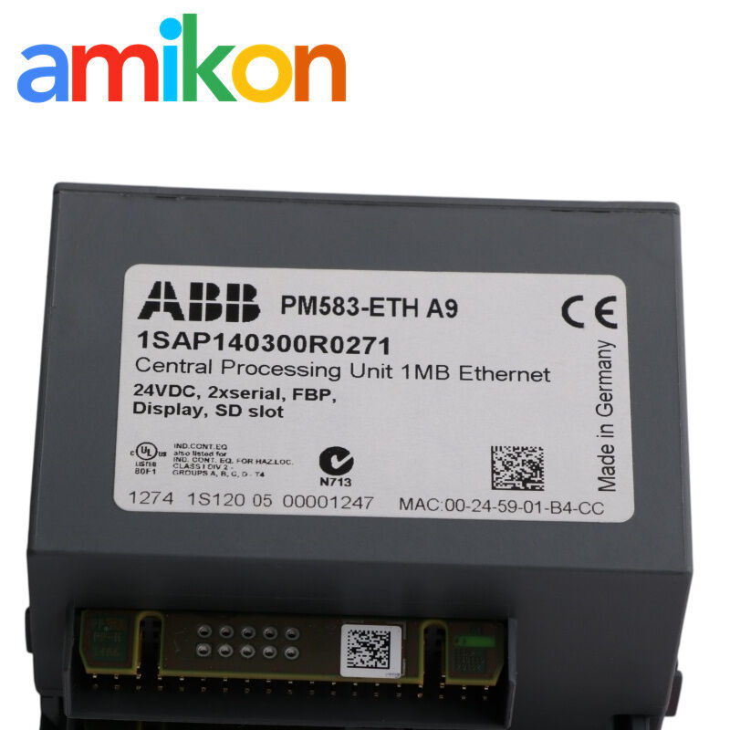 PM583-ETH 1SAP140300R0271 ABB — AC500 V2 Processor Module with 1 MB Memory and Ethernet